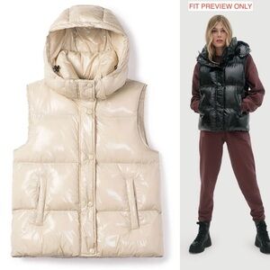 Noize Puffer Vest Martyna Hood Bone